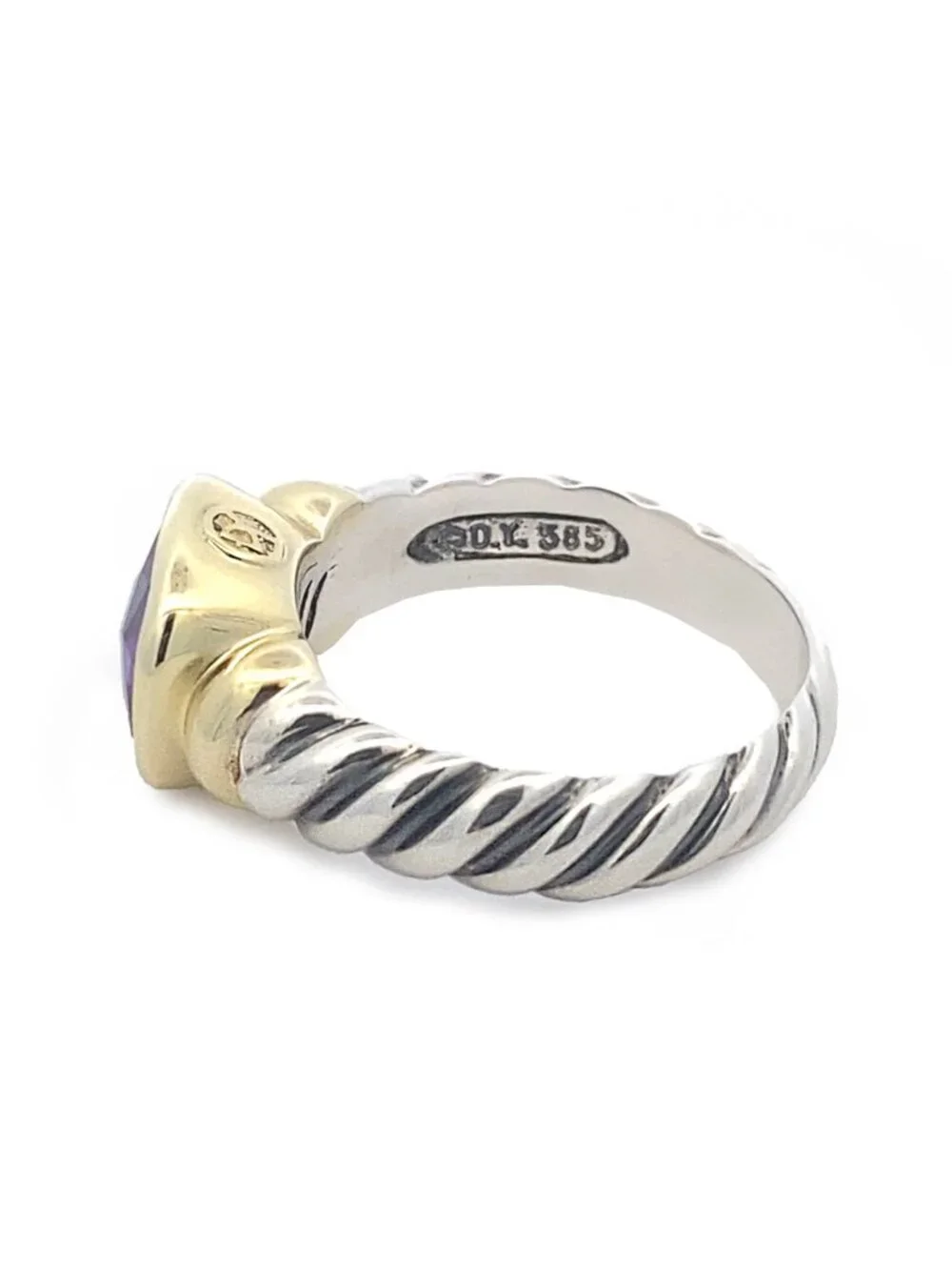 Sterling Silver & 14ky Gold David Yurman Noblesse Amethyst Ring